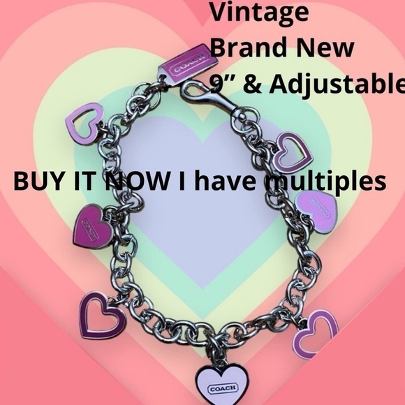 Coach Vintagecharm bracelet with pink hearts. NWOT.  Retired - Picture 4 of 4